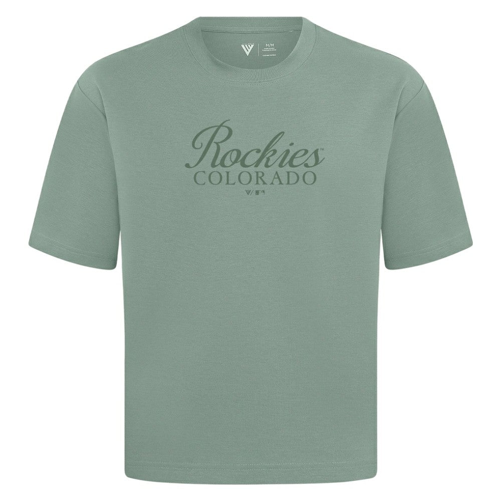 Colorado Rockies Levelwear Ethereal Oversized Luxe Signature Knit T-Shirt - MLB