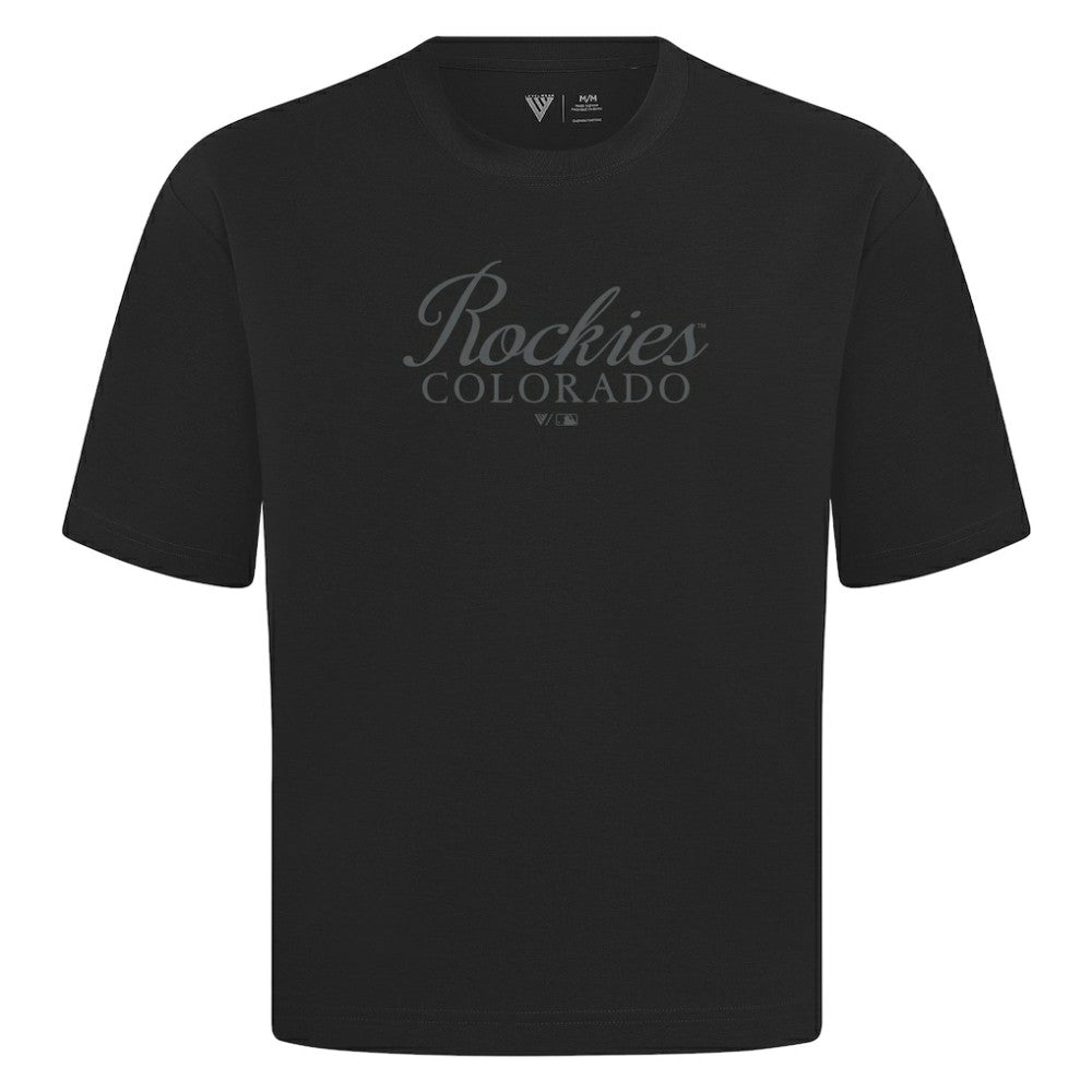 Colorado Rockies Levelwear Ethereal Oversized Luxe Signature Knit T-Shirt - MLB