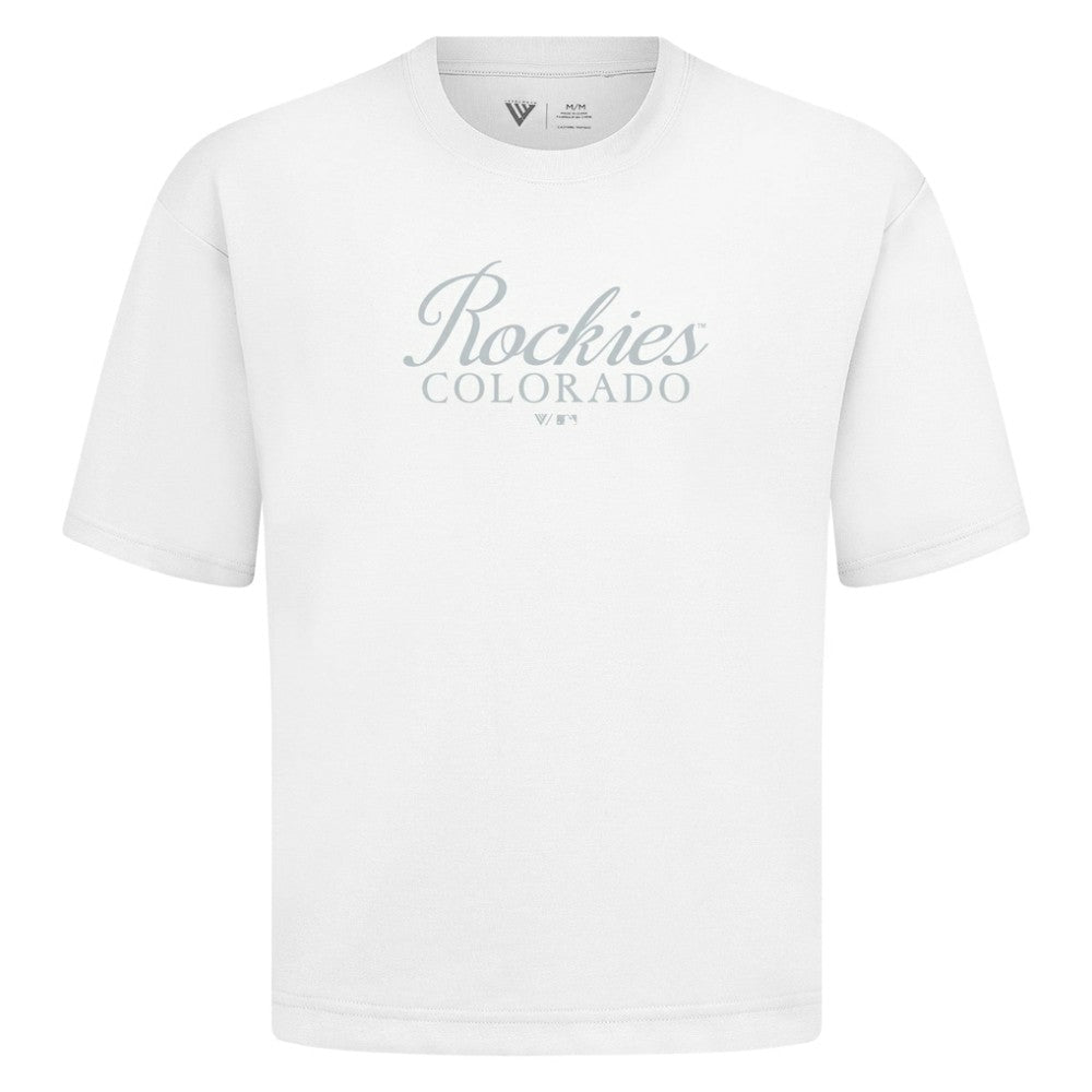 Colorado Rockies Levelwear Ethereal Oversized Luxe Signature Knit T-Shirt - MLB