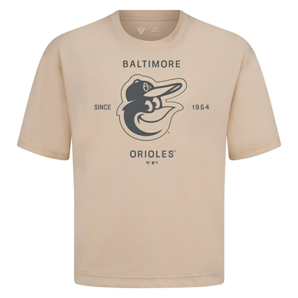 Baltimore Orioles Levelwear Crossway Oversized Luxe Signature Knit T-Shirt - MLB