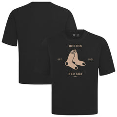 Boston Red Sox Levelwear Crossway Oversized Luxe Signature Knit T-Shirt - MLB