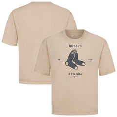 Boston Red Sox Levelwear Crossway Oversized Luxe Signature Knit T-Shirt - MLB