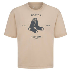 Boston Red Sox Levelwear Crossway Oversized Luxe Signature Knit T-Shirt - MLB