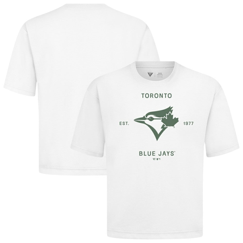 Toronto Blue Jays Levelwear Crossway Oversized Luxe Signature Knit T-Shirt - MLB