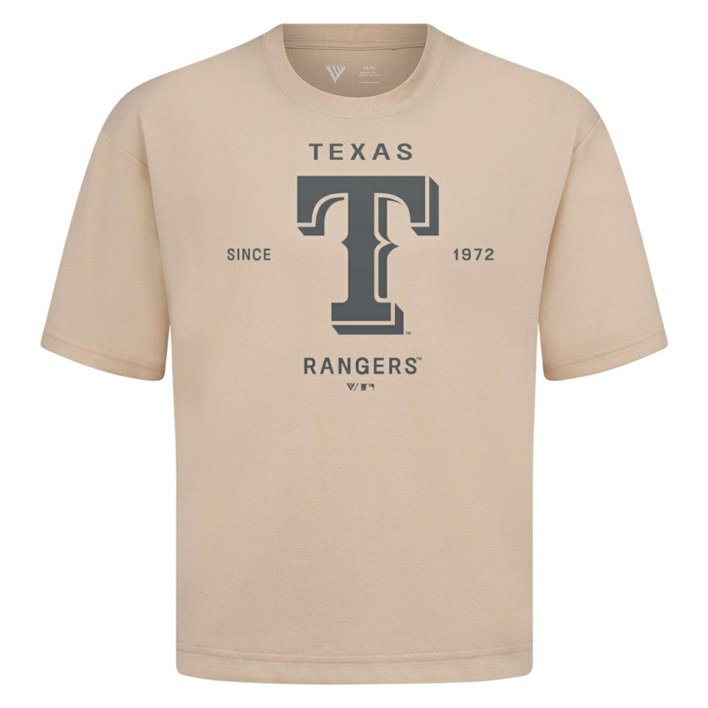 Texas Rangers Levelwear Crossway Oversized Luxe Signature Knit T-Shirt - MLB
