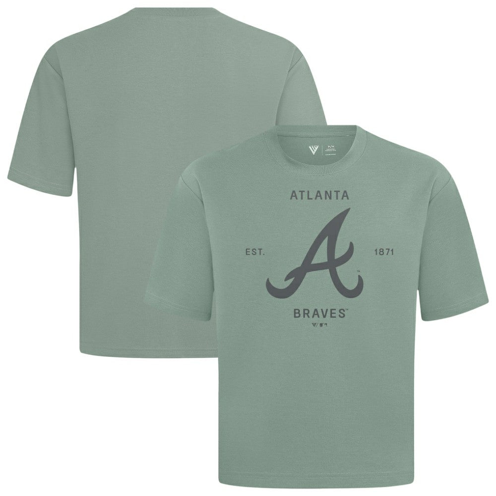 Atlanta Braves Levelwear Crossway Oversized Luxe Signature Knit T-Shirt - MLB