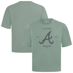 Atlanta Braves Levelwear Crossway Oversized Luxe Signature Knit T-Shirt - MLB