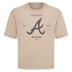 Atlanta Braves Levelwear Crossway Oversized Luxe Signature Knit T-Shirt - MLB