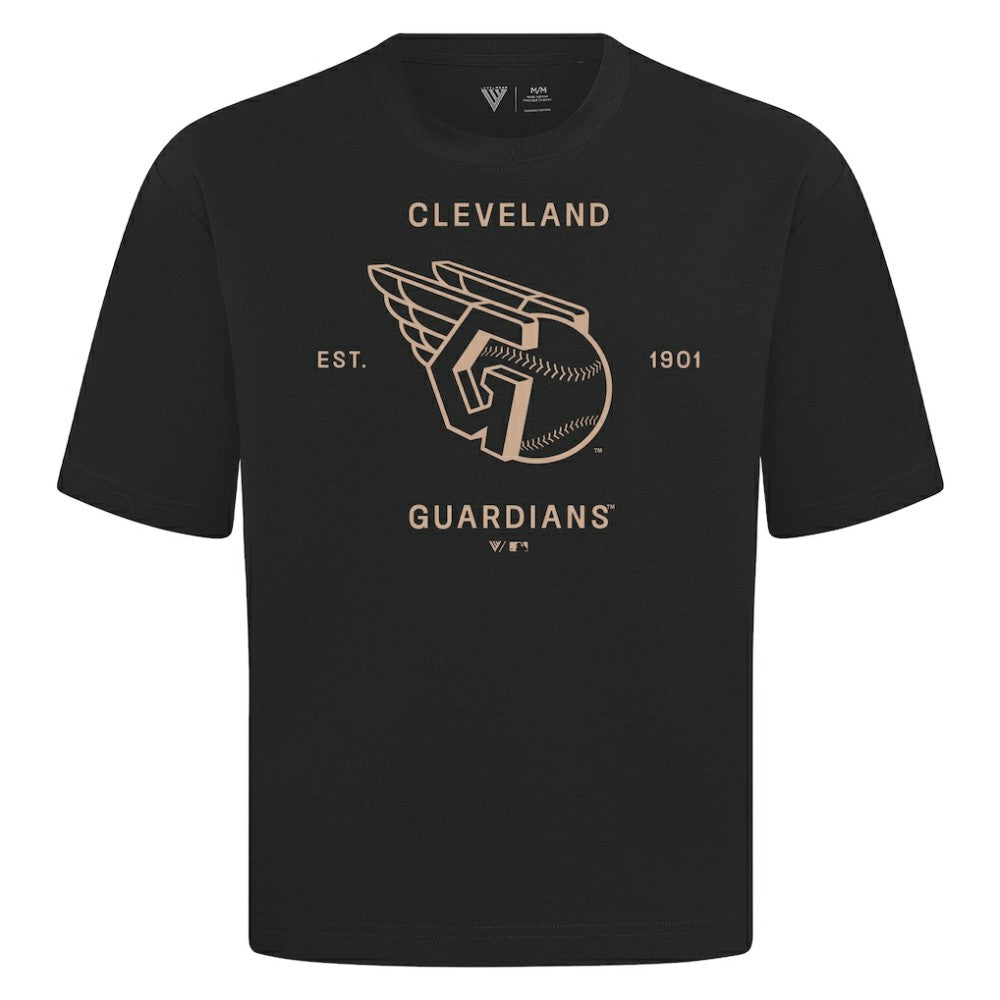 Cleveland Guardians Levelwear Crossway Oversized Luxe Signature Knit T-Shirt - MLB