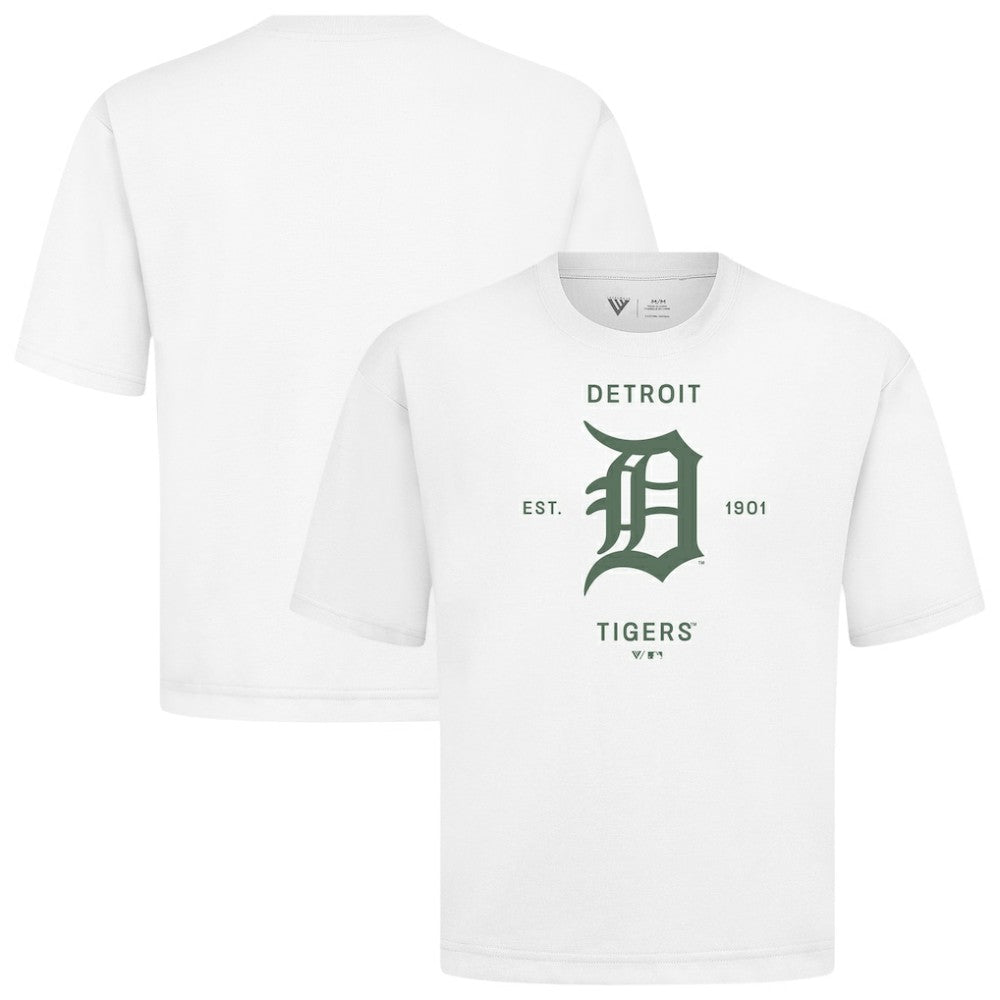 Detroit Tigers Levelwear Crossway Oversized Luxe Signature Knit T-Shirt - MLB