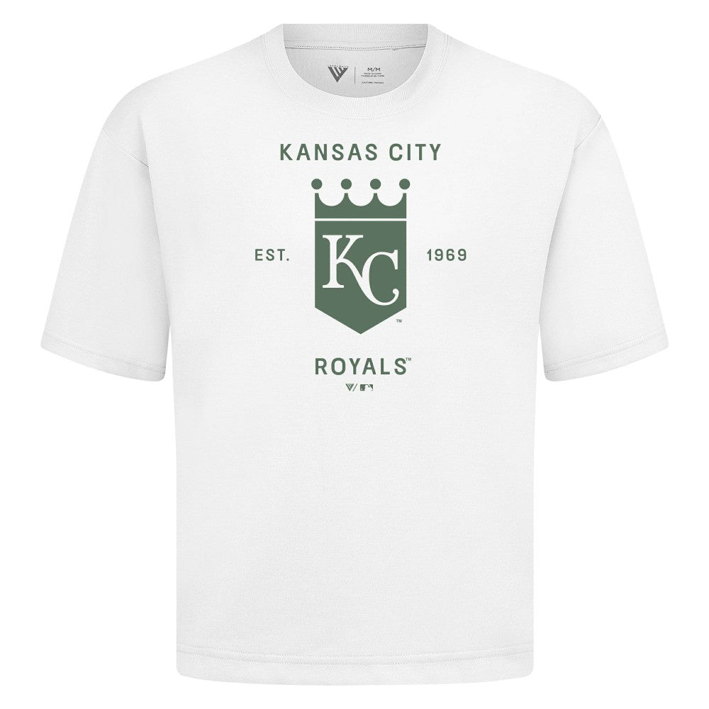 Kansas City Royals Levelwear Crossway Oversized Luxe Signature Knit T-Shirt - MLB