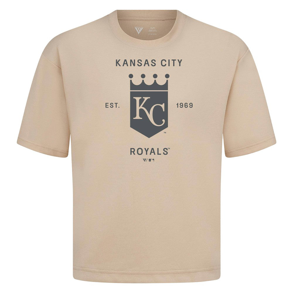 Kansas City Royals Levelwear Crossway Oversized Luxe Signature Knit T-Shirt - MLB
