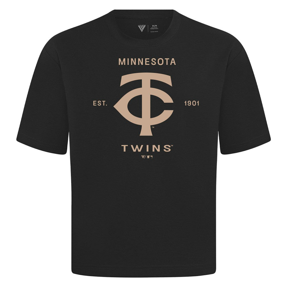 Minnesota Twins Levelwear Crossway Oversized Luxe Signature Knit T-Shirt - MLB