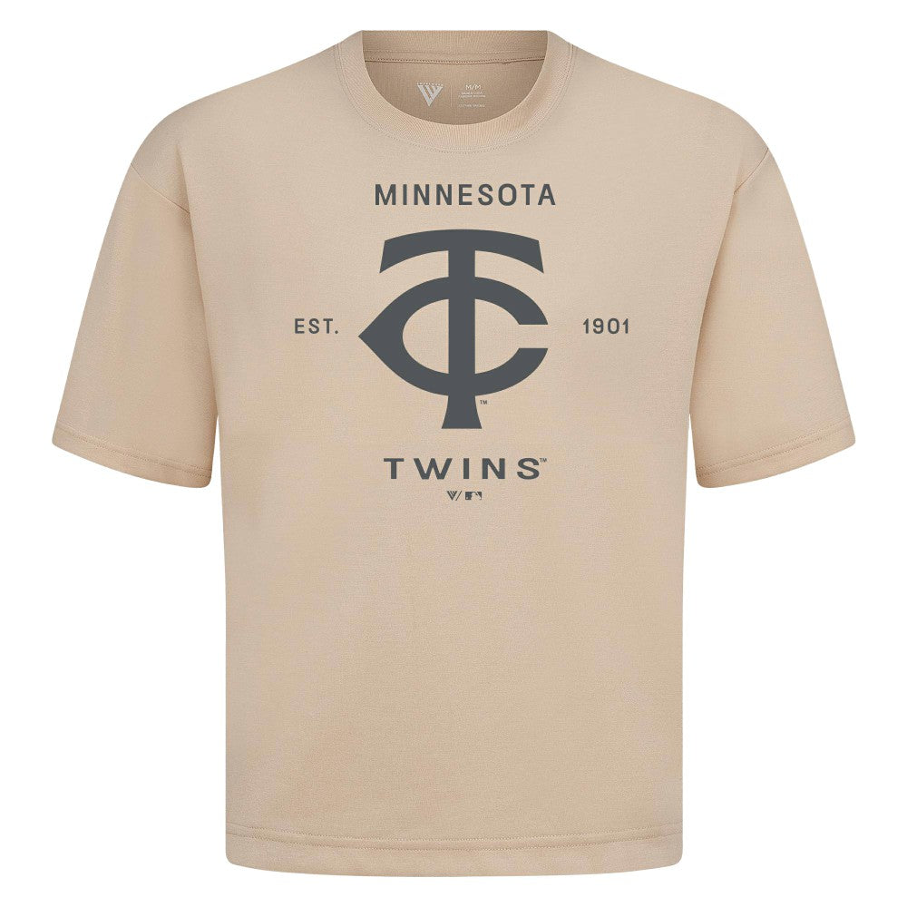 Minnesota Twins Levelwear Crossway Oversized Luxe Signature Knit T-Shirt - MLB
