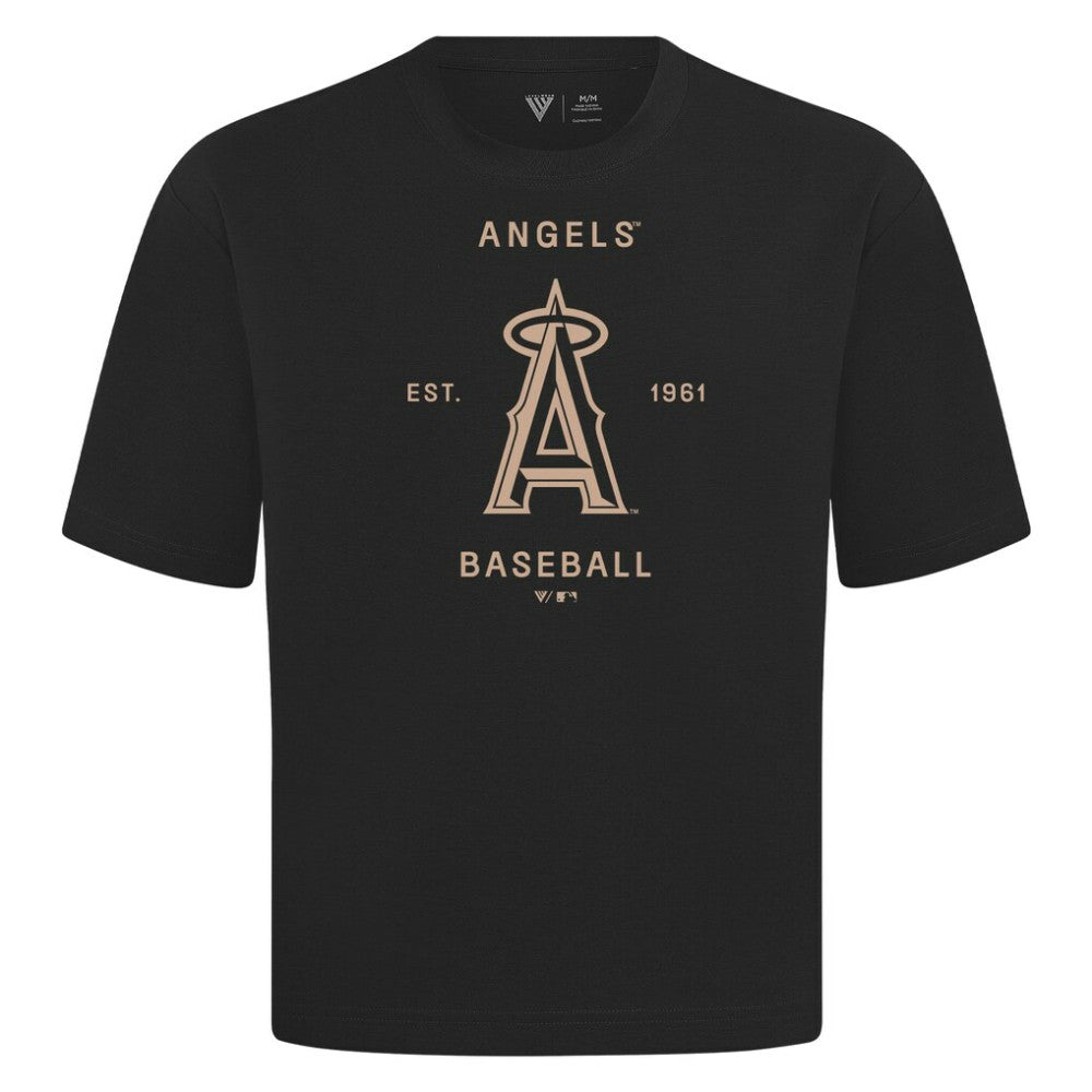 Los Angeles Angels Levelwear Crossway Oversized Luxe Signature Knit T-Shirt - MLB