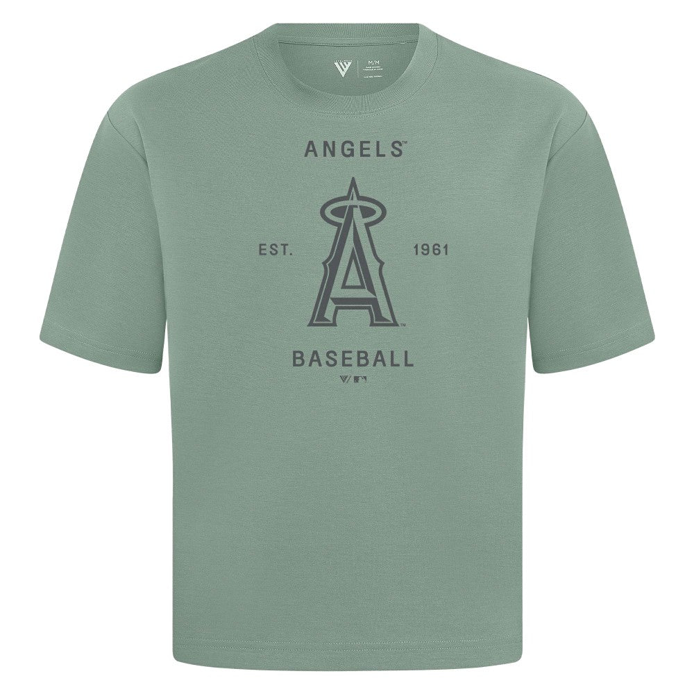 Los Angeles Angels Levelwear Crossway Oversized Luxe Signature Knit T-Shirt - MLB