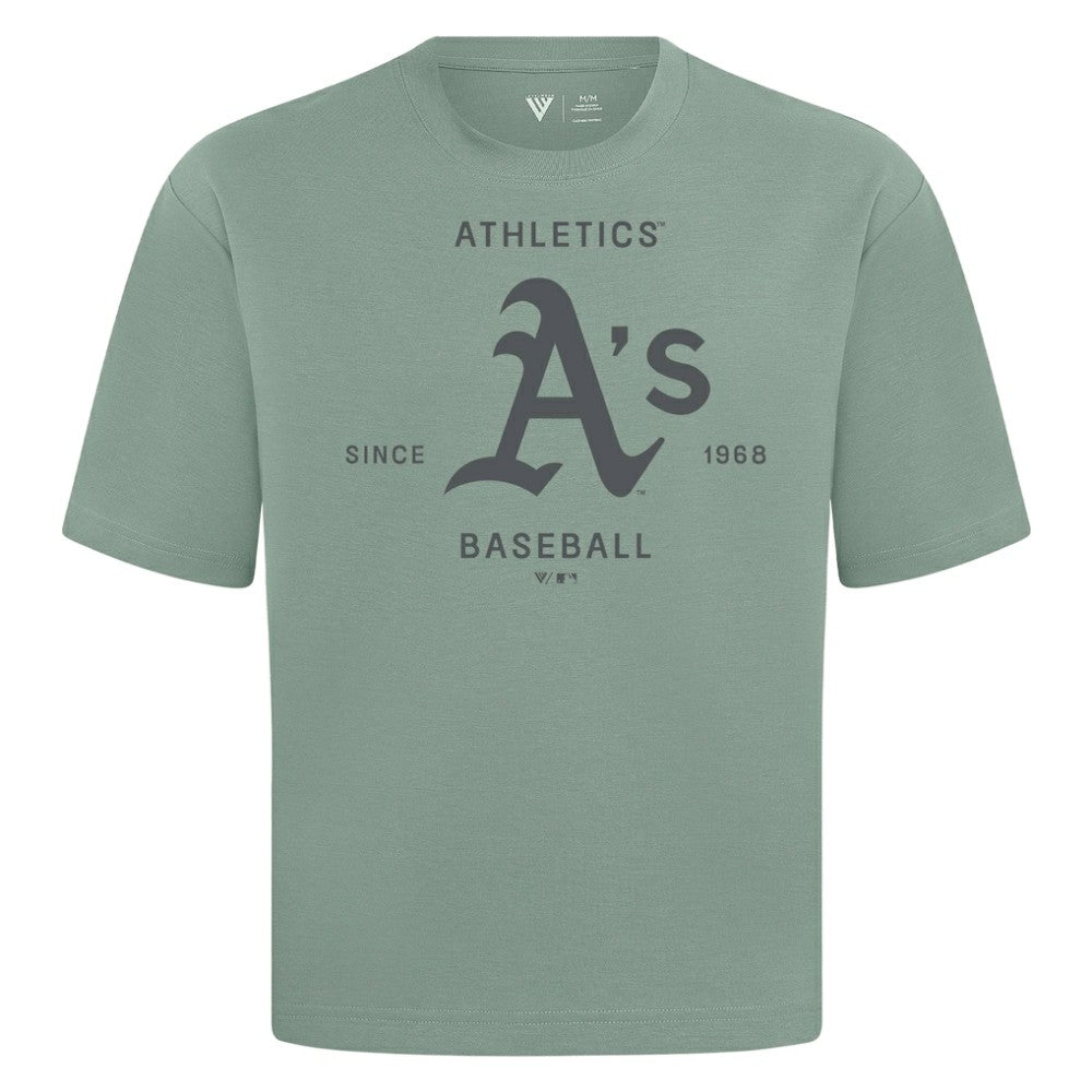 Athletics Levelwear Crossway Oversized Luxe Signature Knit T-Shirt - MLB