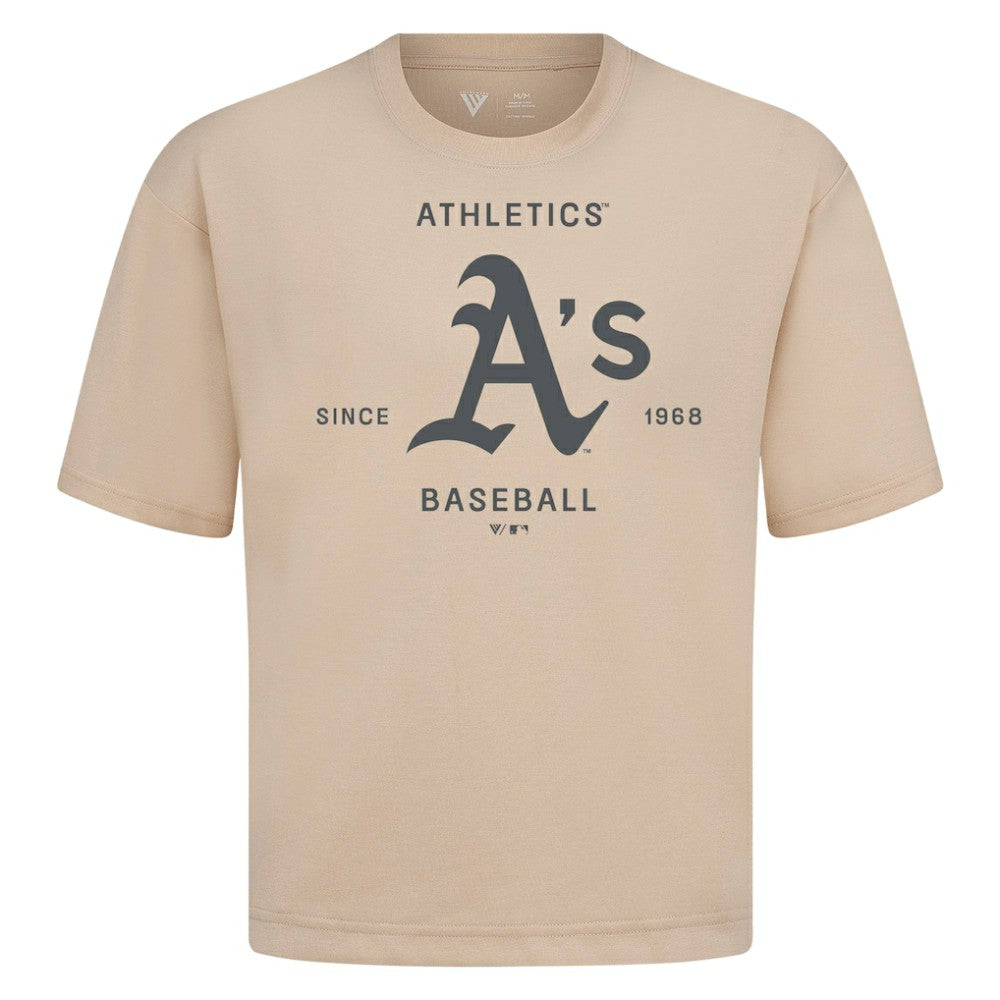 Athletics Levelwear Crossway Oversized Luxe Signature Knit T-Shirt - MLB