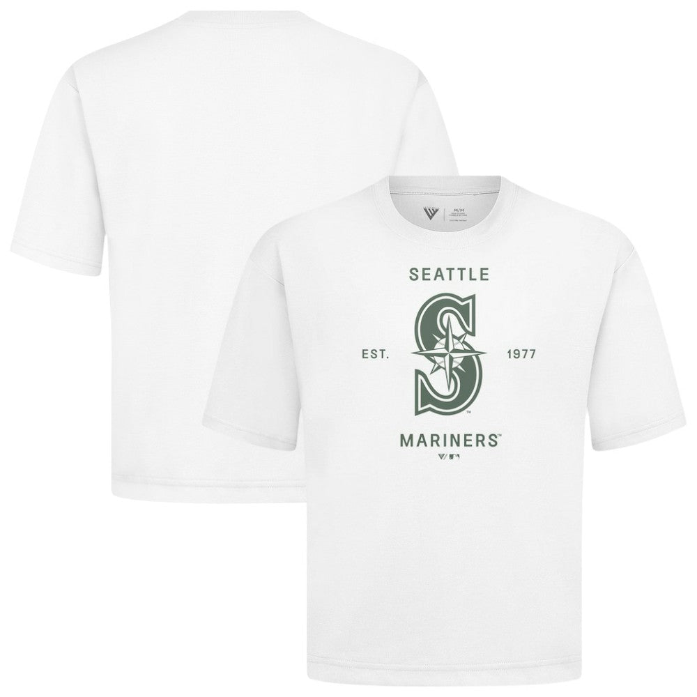 Seattle Mariners Levelwear Crossway Oversized Luxe Signature Knit T-Shirt - MLB