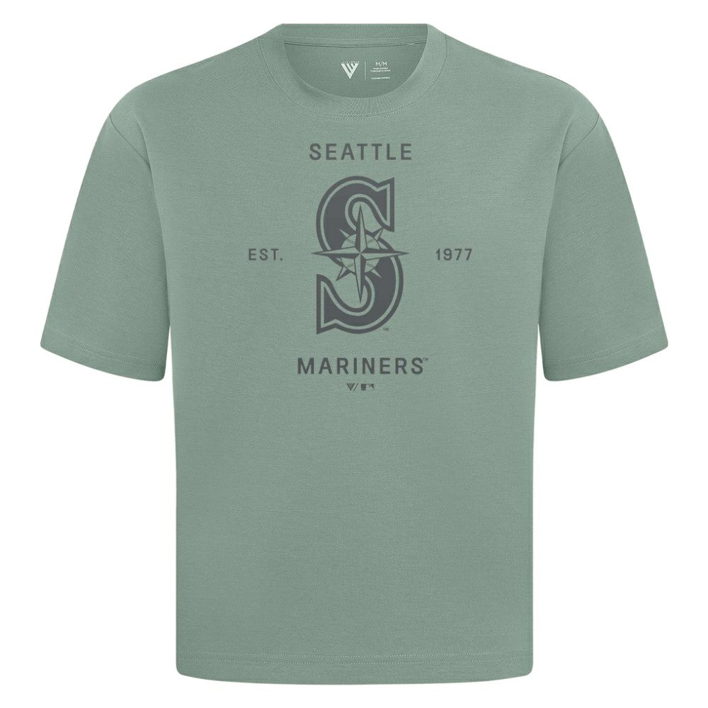 Seattle Mariners Levelwear Crossway Oversized Luxe Signature Knit T-Shirt - MLB
