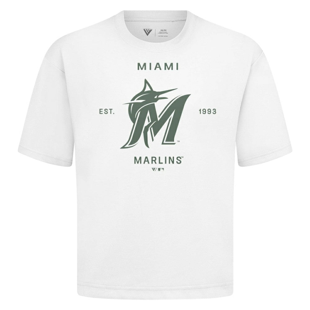 Miami Marlins Levelwear Crossway Oversized Luxe Signature Knit T-Shirt - MLB