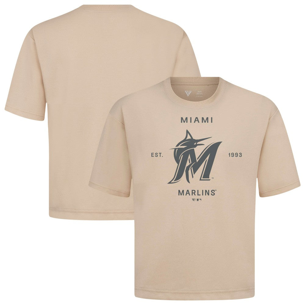 Miami Marlins Levelwear Crossway Oversized Luxe Signature Knit T-Shirt - MLB