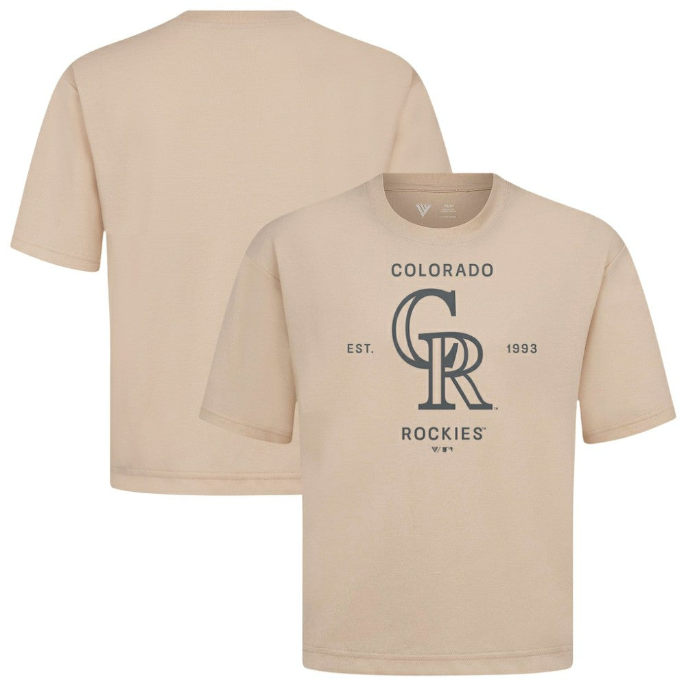 Colorado Rockies Levelwear Crossway Oversized Luxe Signature Knit T-Shirt - MLB