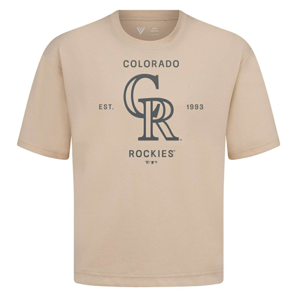 Colorado Rockies Levelwear Crossway Oversized Luxe Signature Knit T-Shirt - MLB