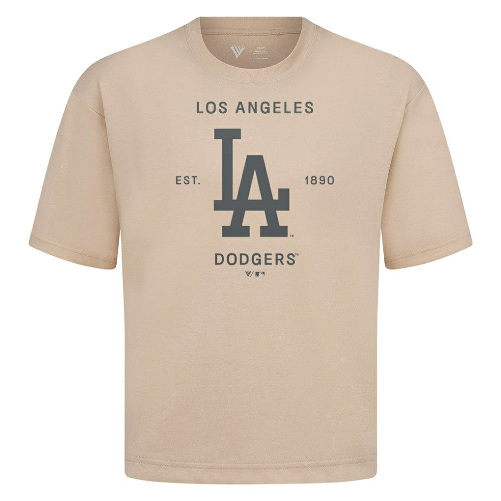 Los Angeles Dodgers Levelwear Crossway Oversized Luxe Signature Knit T-Shirt - MLB