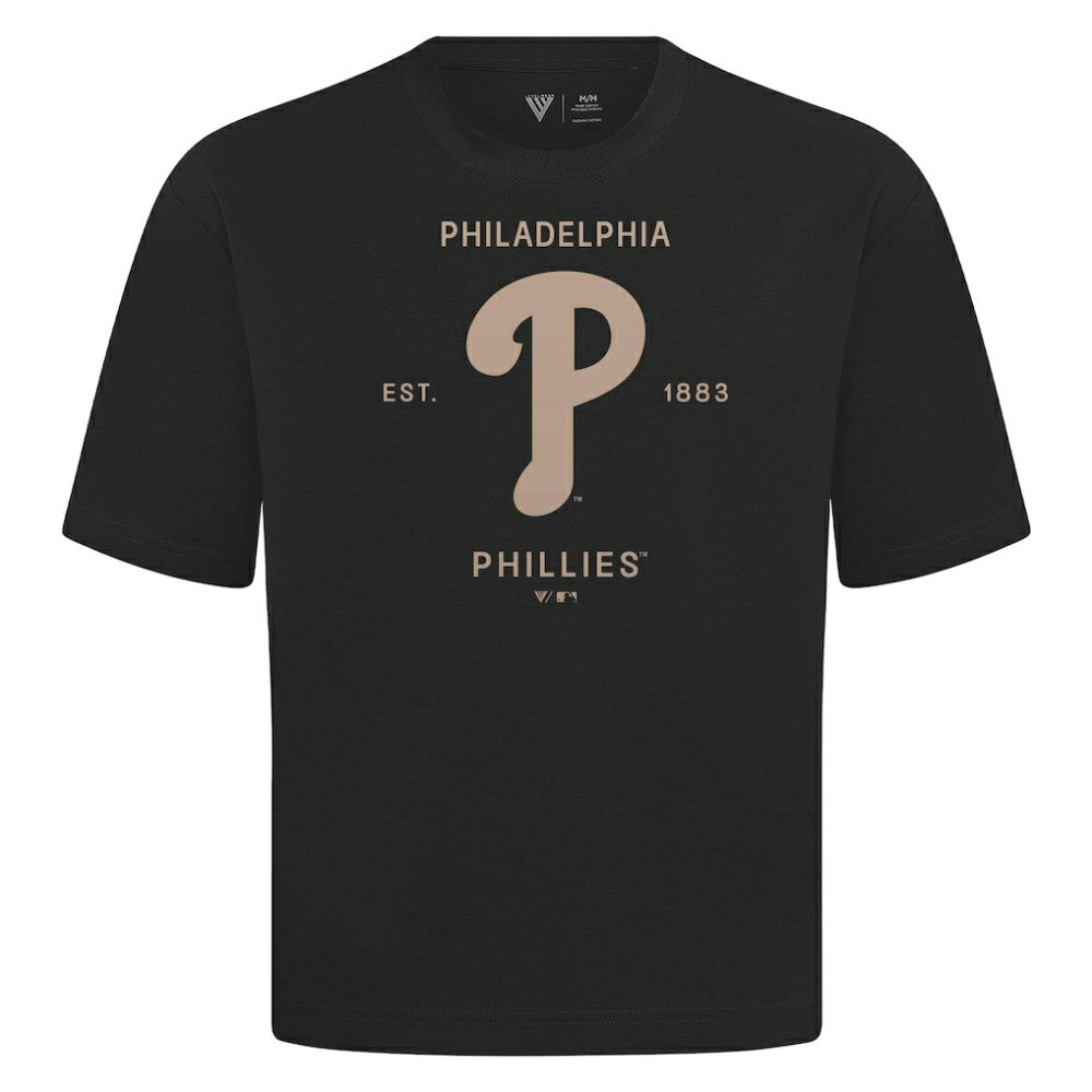 Philadelphia Phillies Levelwear Crossway Oversized Luxe Signature Knit T-Shirt - MLB