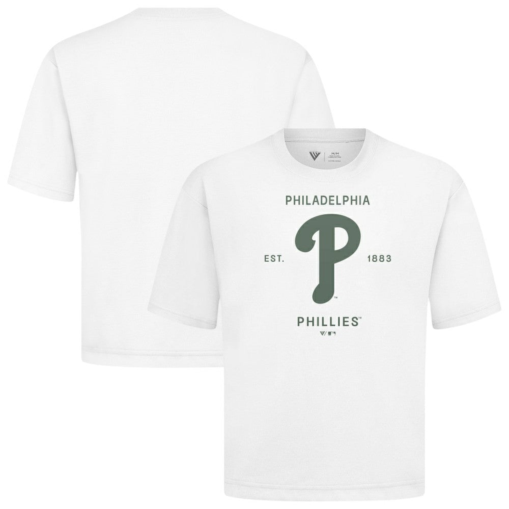 Philadelphia Phillies Levelwear Crossway Oversized Luxe Signature Knit T-Shirt - MLB