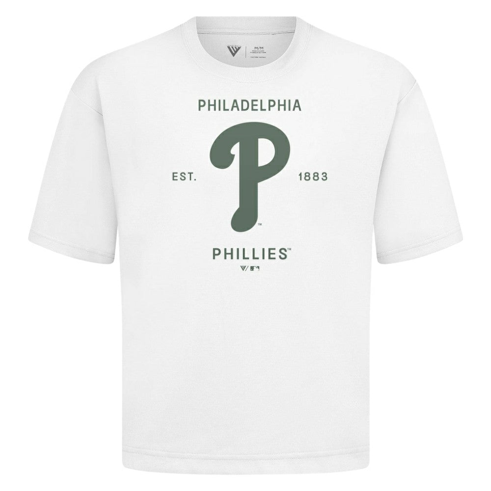 Philadelphia Phillies Levelwear Crossway Oversized Luxe Signature Knit T-Shirt - MLB