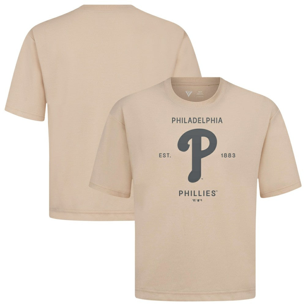 Philadelphia Phillies Levelwear Crossway Oversized Luxe Signature Knit T-Shirt - MLB