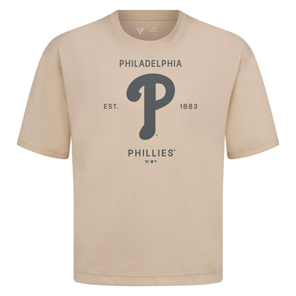 Philadelphia Phillies Levelwear Crossway Oversized Luxe Signature Knit T-Shirt - MLB