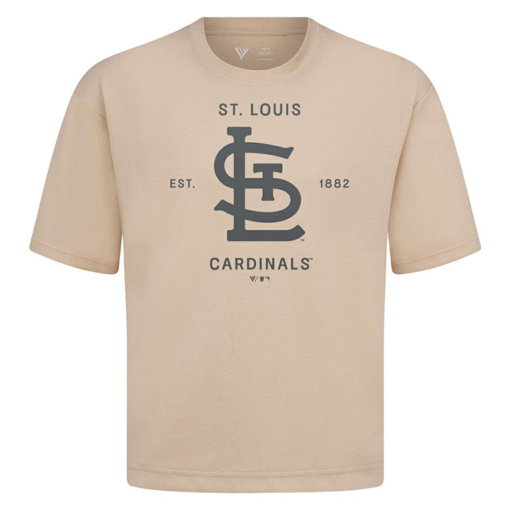 St. Louis Cardinals Levelwear Crossway Oversized Luxe Signature Knit T-Shirt - MLB