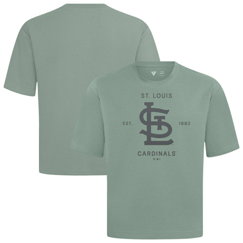 St. Louis Cardinals Levelwear Crossway Oversized Luxe Signature Knit T-Shirt - MLB