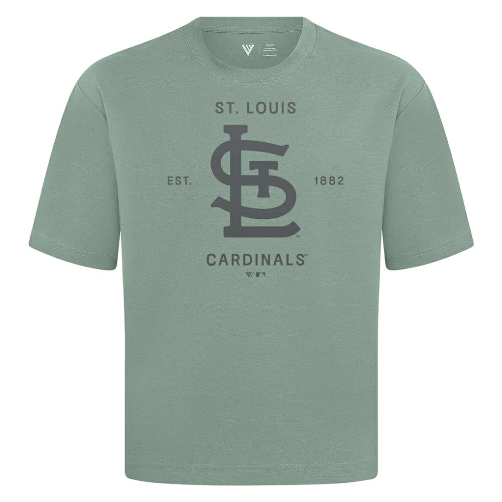 St. Louis Cardinals Levelwear Crossway Oversized Luxe Signature Knit T-Shirt - MLB