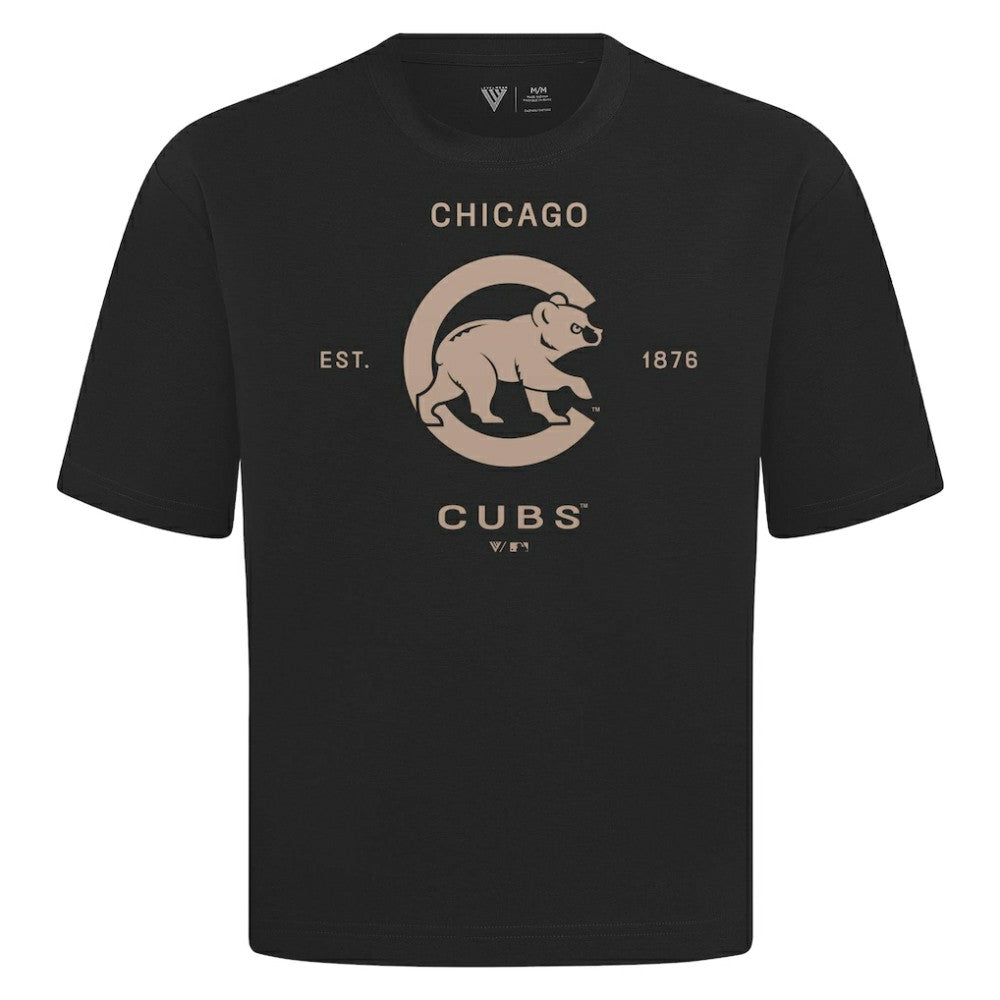 Chicago Cubs Levelwear Crossway Oversized Luxe Signature Knit T-Shirt - MLB