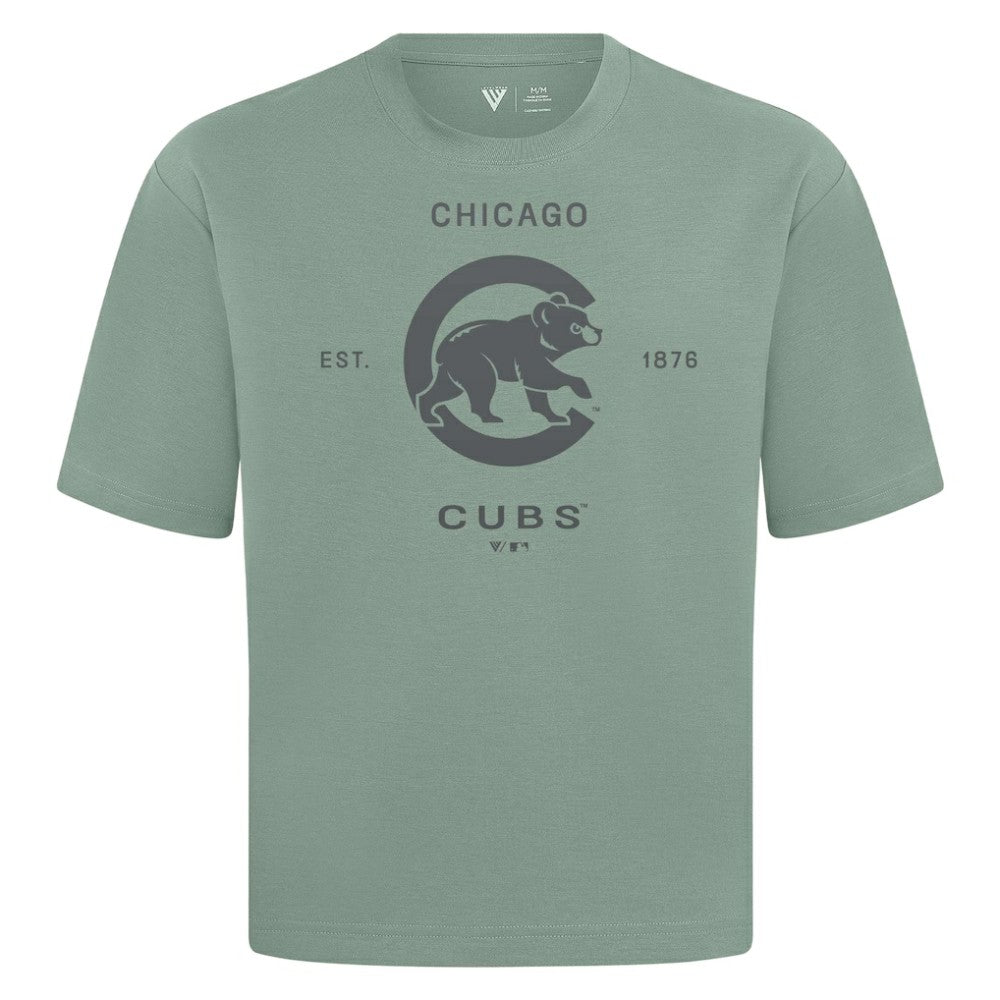 Chicago Cubs Levelwear Crossway Oversized Luxe Signature Knit T-Shirt - MLB