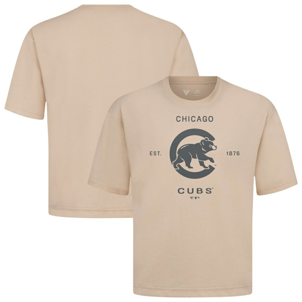 Chicago Cubs Levelwear Crossway Oversized Luxe Signature Knit T-Shirt - MLB