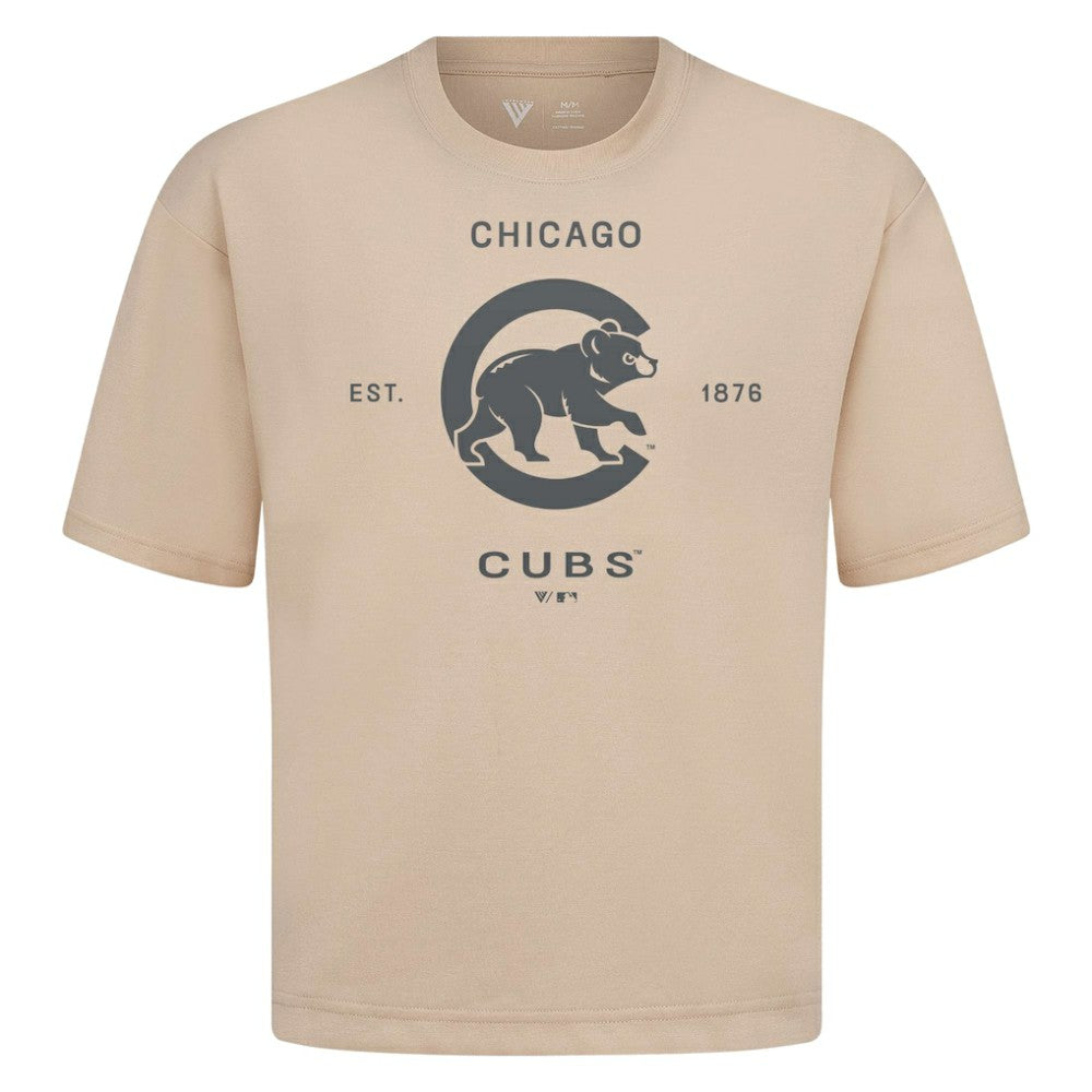 Chicago Cubs Levelwear Crossway Oversized Luxe Signature Knit T-Shirt - MLB