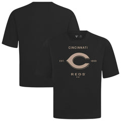 Cincinnati Reds Levelwear Crossway Oversized Luxe Signature Knit T-Shirt - MLB