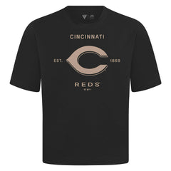 Cincinnati Reds Levelwear Crossway Oversized Luxe Signature Knit T-Shirt - MLB