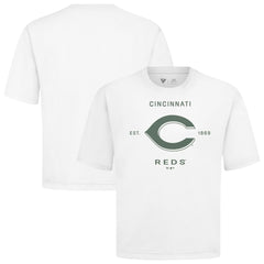 Cincinnati Reds Levelwear Crossway Oversized Luxe Signature Knit T-Shirt - MLB