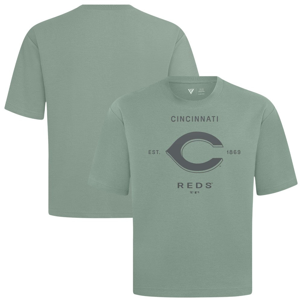 Cincinnati Reds Levelwear Crossway Oversized Luxe Signature Knit T-Shirt - MLB