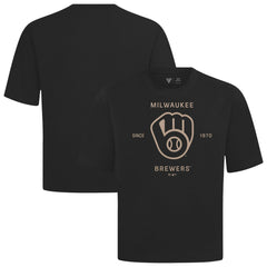 Milwaukee Brewers Levelwear Crossway Oversized Luxe Signature Knit T-Shirt - MLB