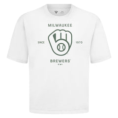 Milwaukee Brewers Levelwear Crossway Oversized Luxe Signature Knit T-Shirt - MLB