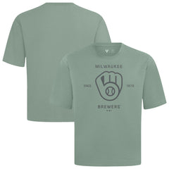 Milwaukee Brewers Levelwear Crossway Oversized Luxe Signature Knit T-Shirt - MLB