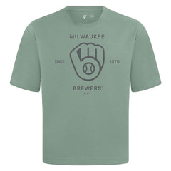 Milwaukee Brewers Levelwear Crossway Oversized Luxe Signature Knit T-Shirt - MLB