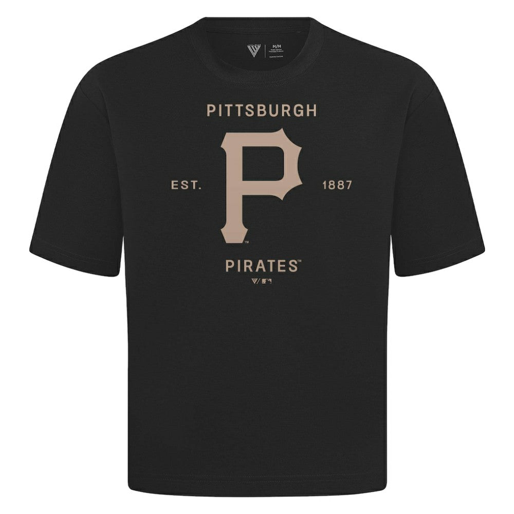 Pittsburgh Pirates Levelwear Crossway Oversized Luxe Signature Knit T-Shirt - MLB